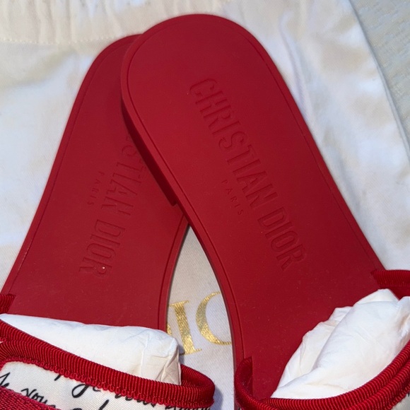 Dior Red Women's Slides - Picture 5 of 7